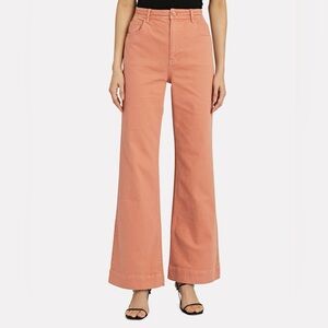 Ulla Johnson Theo Flared Wide Leg Jeans in Clay Orange size 2